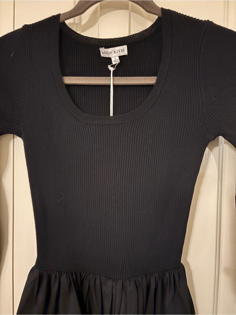 Tuckernuck Moon River Black Long Sleeve Mixed Media Dress - Women's - Picture 4 of 7